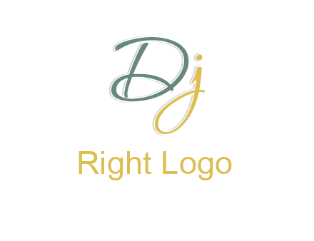 script font letter DJ