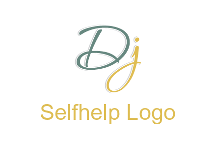 script font letter DJ