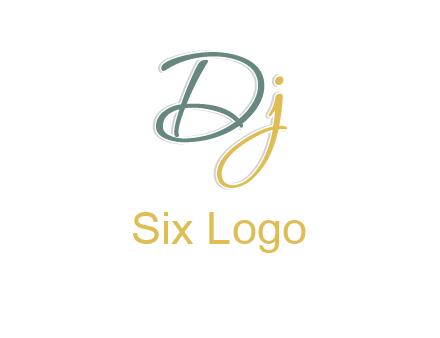 script font letter DJ