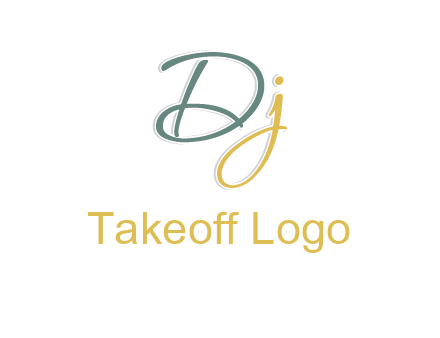 script font letter DJ