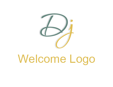 script font letter DJ