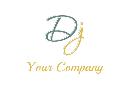 script font letter DJ