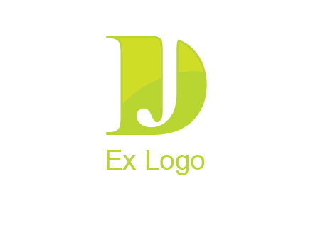 negative spacing letter J in letter D