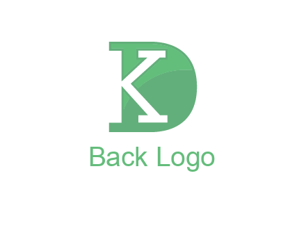 negative spacing letter K in letter D