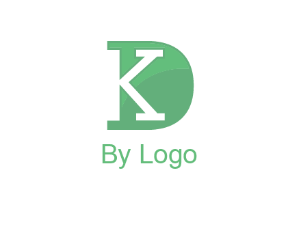 negative spacing letter K in letter D