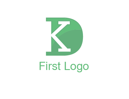 negative spacing letter K in letter D