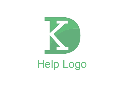 negative spacing letter K in letter D