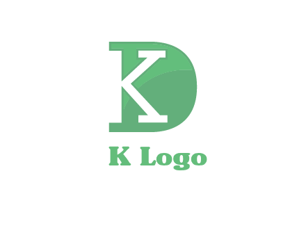 negative spacing letter K in letter D