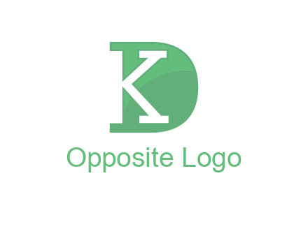 negative spacing letter K in letter D