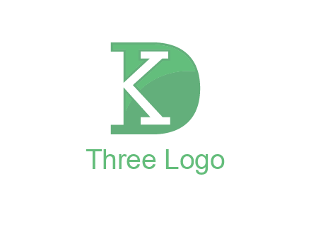 negative spacing letter K in letter D