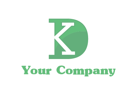 negative spacing letter K in letter D