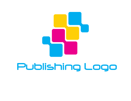 CMYK pixels stack printing logo