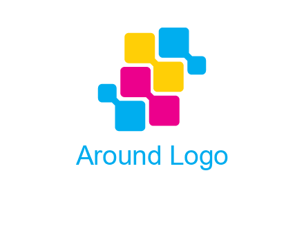 CMYK pixels stack printing logo