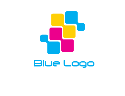 CMYK pixels stack printing logo