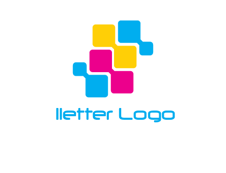 CMYK pixels stack printing logo