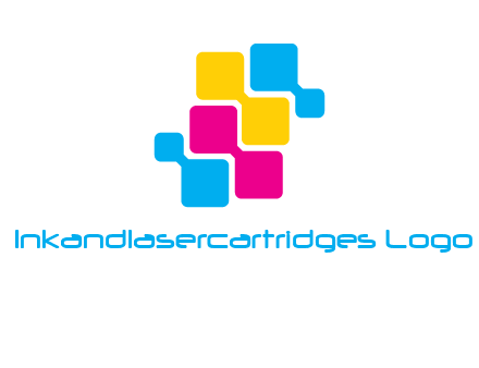 CMYK pixels stack printing logo