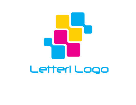 CMYK pixels stack printing logo