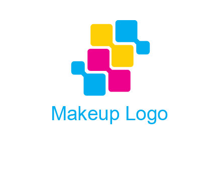 CMYK pixels stack printing logo