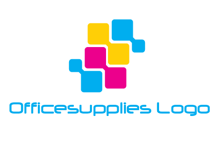 CMYK pixels stack printing logo
