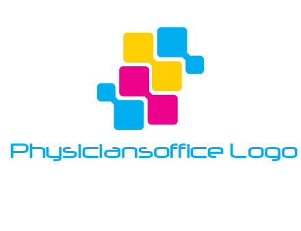 CMYK pixels stack printing logo