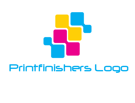 CMYK pixels stack printing logo