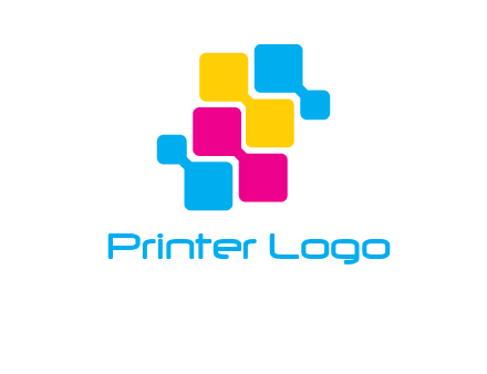 CMYK pixels stack printing logo