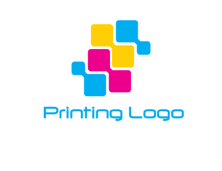 CMYK pixels stack printing logo