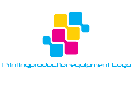 CMYK pixels stack printing logo