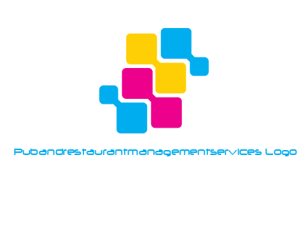 CMYK pixels stack printing logo