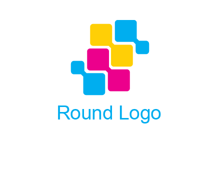 CMYK pixels stack printing logo