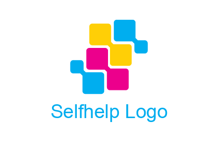 CMYK pixels stack printing logo