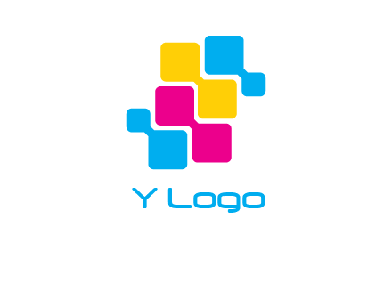 CMYK pixels stack printing logo