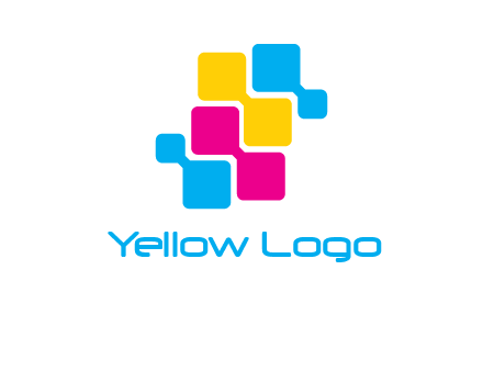 CMYK pixels stack printing logo