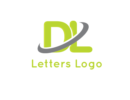 Swoosh around Letters DL logo