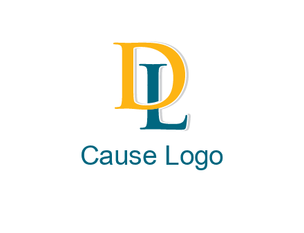 letter L behind letter D
