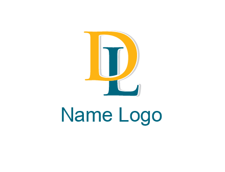 letter L behind letter D