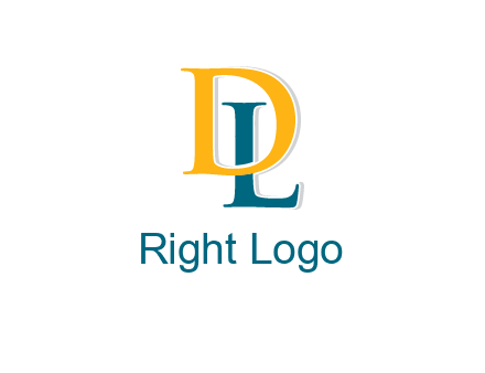 letter L behind letter D