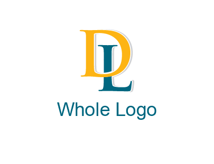 letter L behind letter D