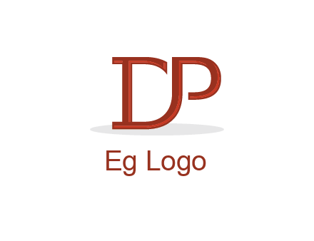 letter D joined with letter P