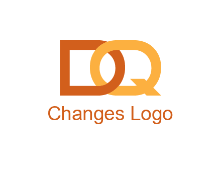 letter D intertwining with letter Q