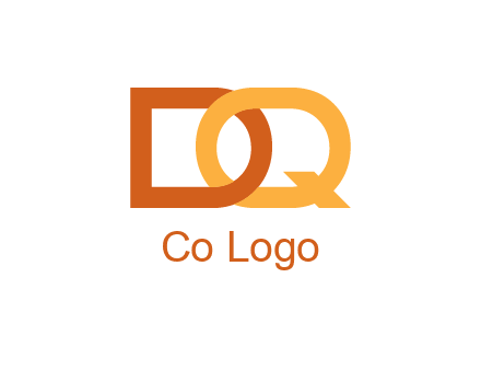 letter D intertwining with letter Q