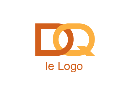 letter D intertwining with letter Q