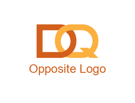 letter D intertwining with letter Q