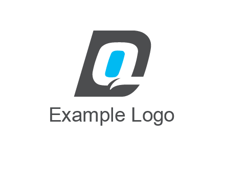 negative spacing letter Q in letter D