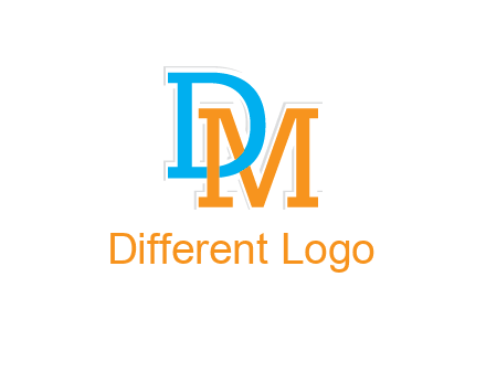 letter DM overlapping eachother