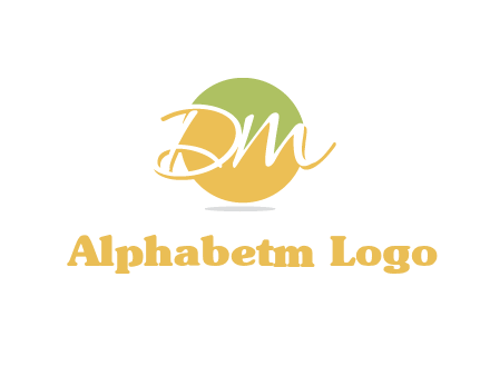 Letters dm are in a circle logo icon