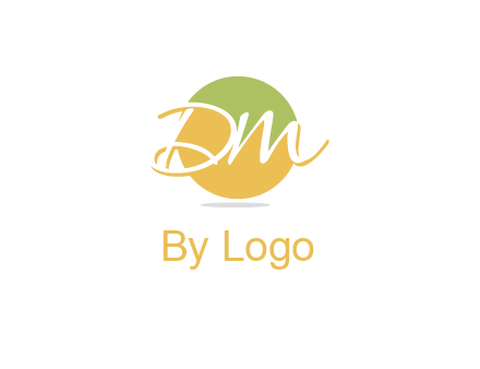 Letters dm are in a circle logo icon