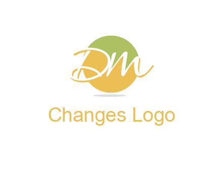 Letters dm are in a circle logo icon