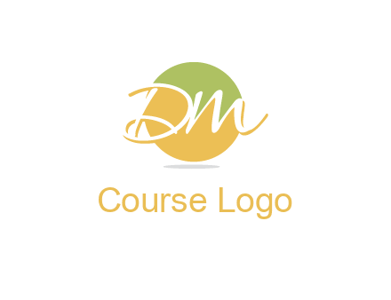 Letters dm are in a circle logo icon