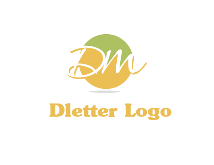 Letters dm are in a circle logo icon